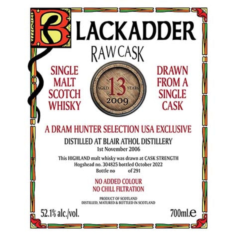 Blackadder Raw Cask 13-Year-Old Single Malt Scotch Whisky 700ML BTL