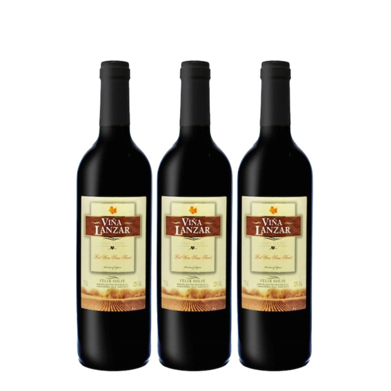3x Via Lanzar Semi-Sweet Red 750ml