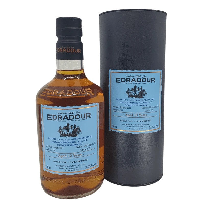 Edradour 10 Year Old Super Tuscan Cask Matured Single Malt Scotch Whisky 750ML BTL
