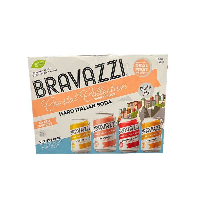 Bravazzi Coastal Collection Variety 12 Pack Cans