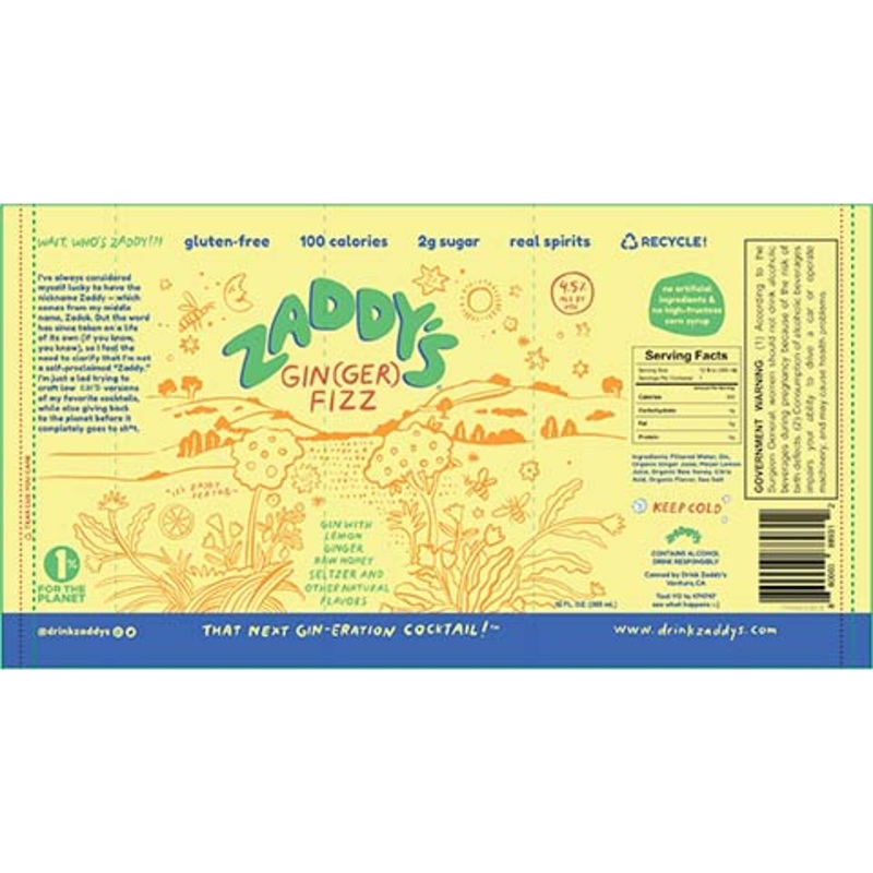 Zaddy’s Gin(ger) Fizz 12OZ SINGLE CAN