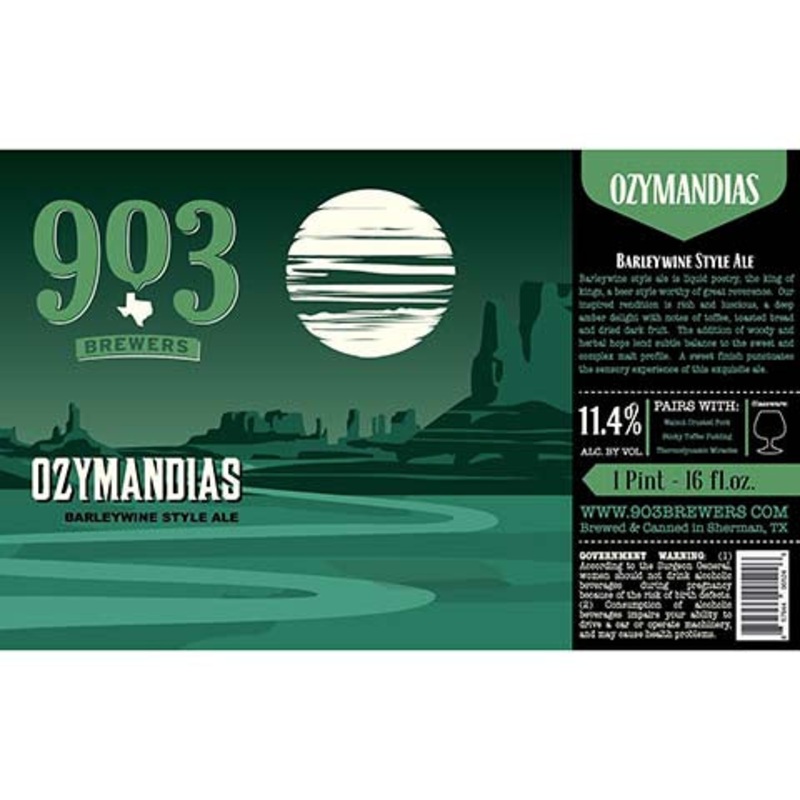 903 Brewers Ozymandias Barleywine Style Ale 16OZ SINGLE CAN