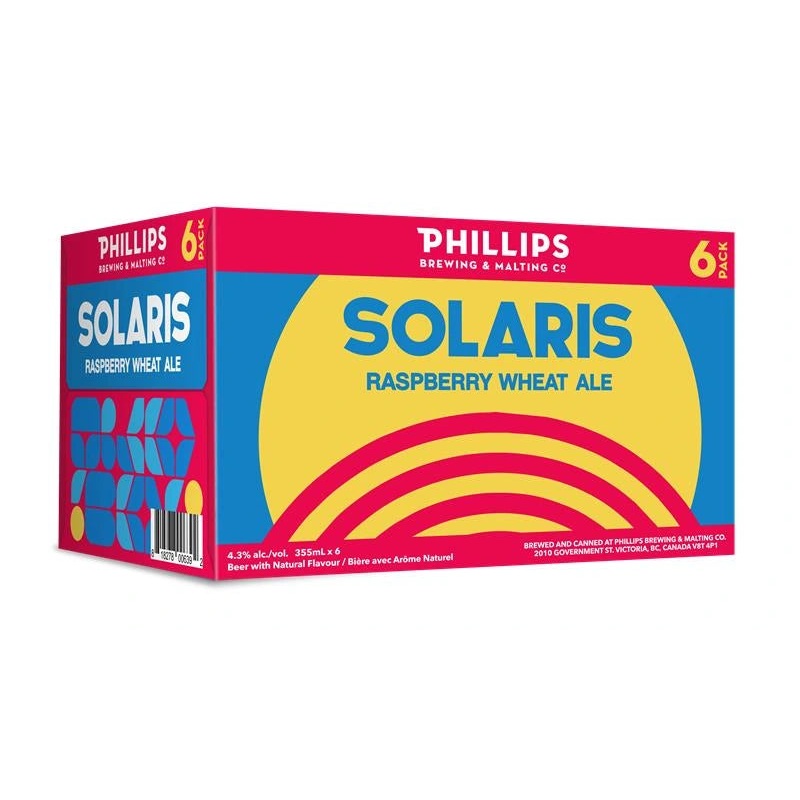 PHILLIPS SOLARIS RASPBERRY WHEAT ALE 355ML 6PK CAN @ Southgate [1056524] 2130 ml