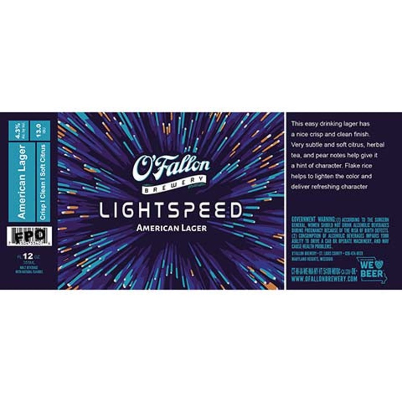 O’Fallon Lightspeed Lager 16OZ SINGLE CAN