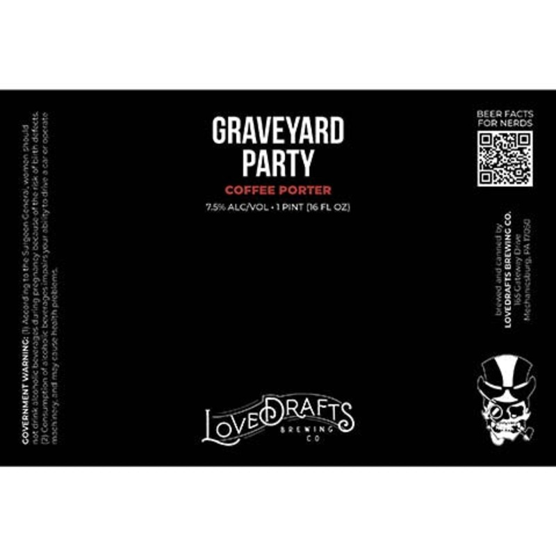 Lovedrafts Graveyard Party Coffee Porter 16OZ SINGLE CAN
