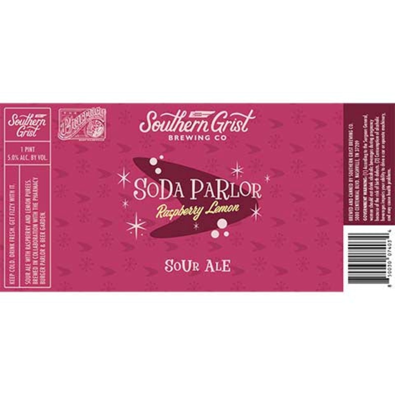 Southern Grist Soda Parlor: Raspberry Lemon Sour 16OZ SINGLE CAN