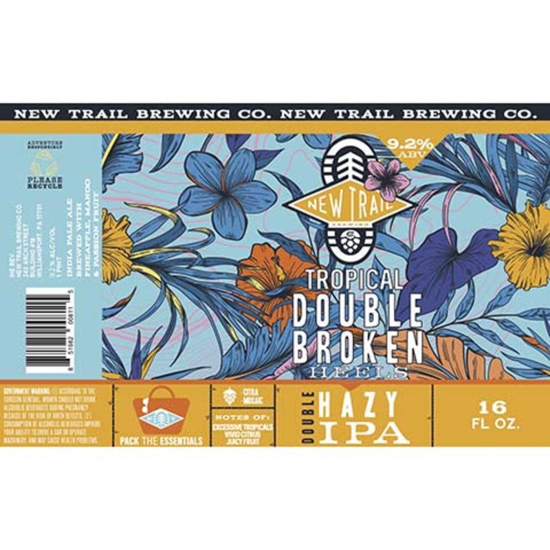 New Trail Tropical Double Broken Heels Double Hazy IPA 16OZ SINGLE CAN
