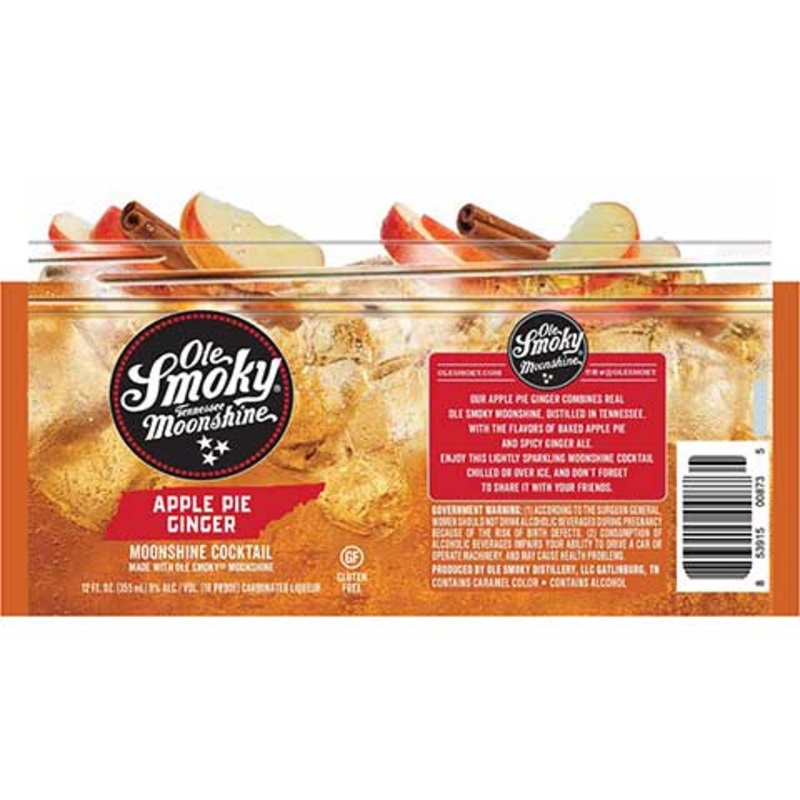 Ole Smoky Apple Pie Ginger Moonshine 12OZ SINGLE BTL
