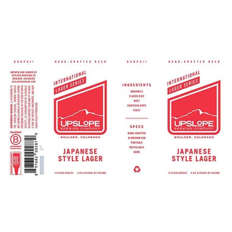 Upslope Japanese Style Lager 12OZ SINGLE CAN