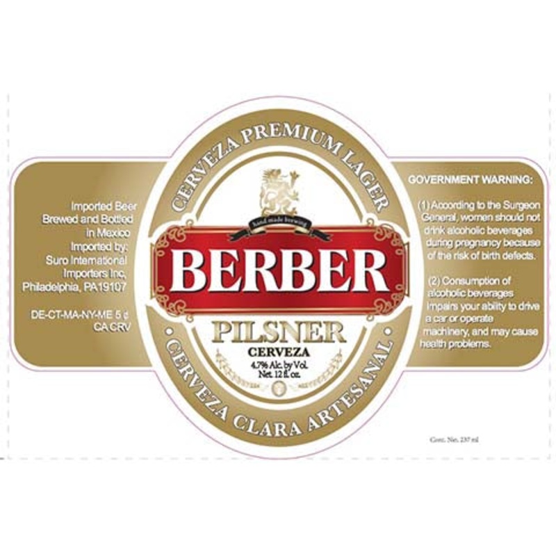 Berber Pilsner 12OZ SINGLE BTL