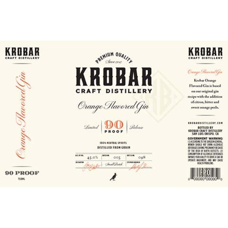 Krobar Orange Flavored Gin 750ML BTL