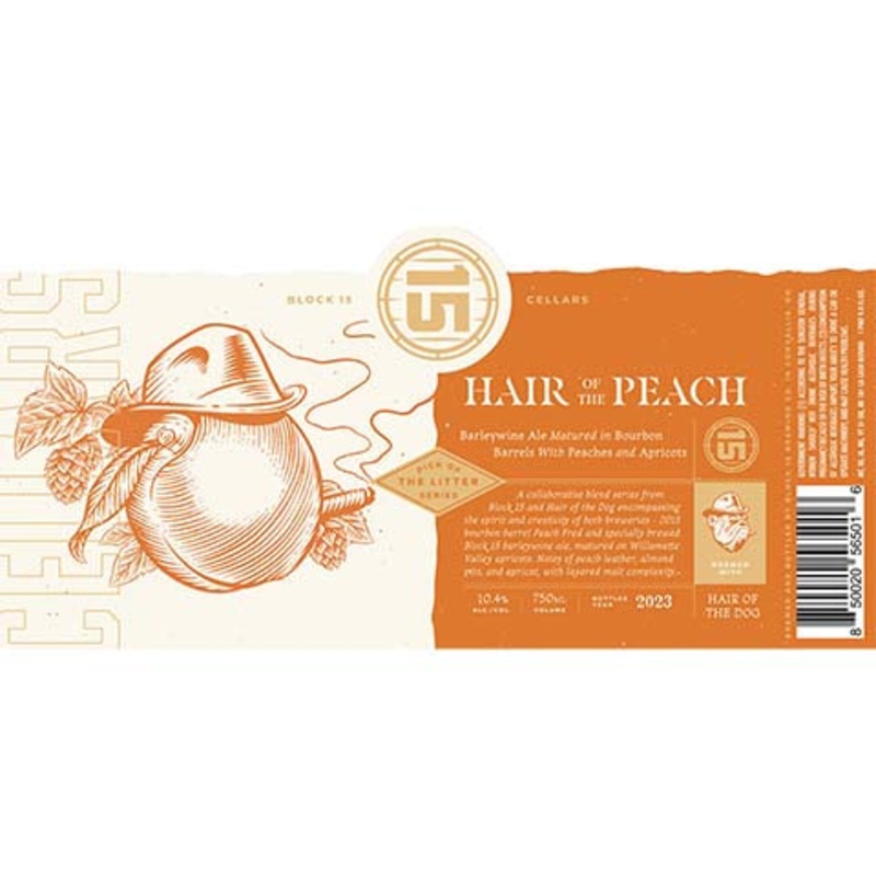 Block 15 Hair of the Peach Barleywine 750ML SINGLE BTL