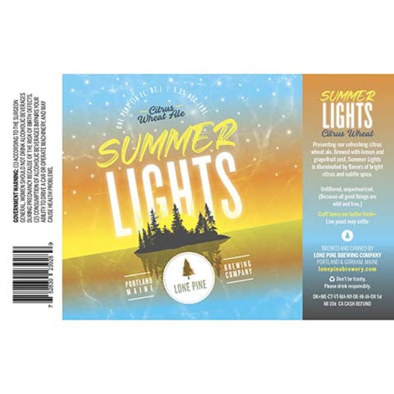 Lone Pine Summer Lights Citrus Wheat Ale 16OZ SINGLE CAN