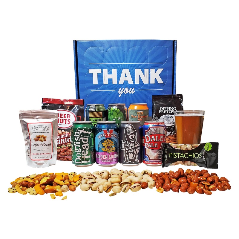 Thank You Beer Gift Basket Yes! Please Send 8 Beers and 4 Gourmet Snacks.