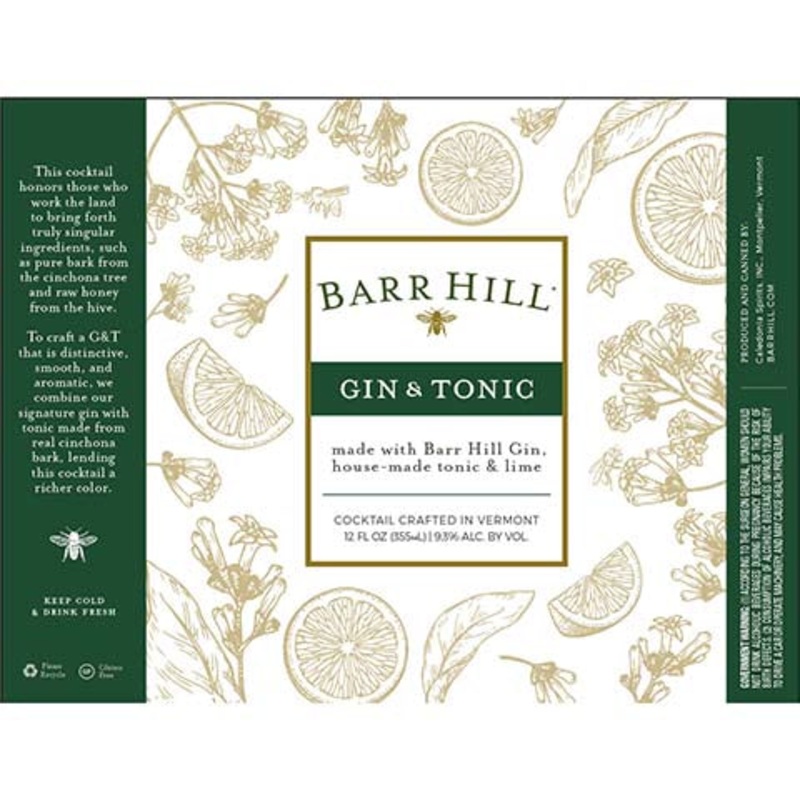 Barr Hill Gin & Tonic 12OZ SINGLE CAN