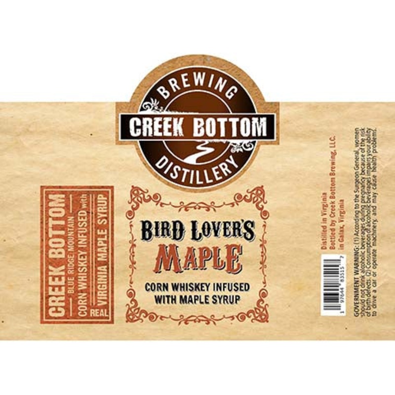 Creek Bottom Bird Lover’s Maple Corn Whiskey 750ML BTL