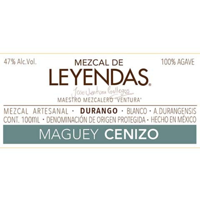 Mezcal de Leyendas Maguey Cenizo 100ML BTL