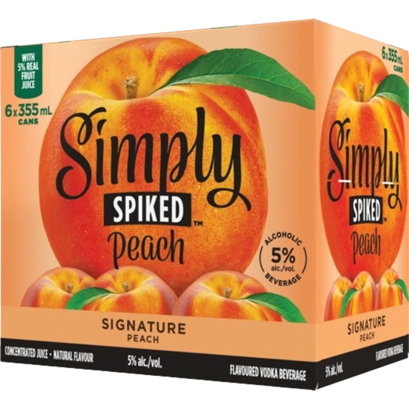SIMPLY SPIKED SIGNATURE PEACH 355ML 6PK CAN @ Sage Hill [1051030] 2130 ml