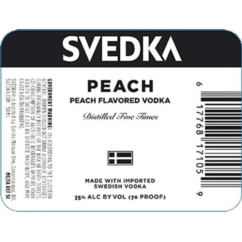 Svedka Peach Flavored Vodka 50ML BTL