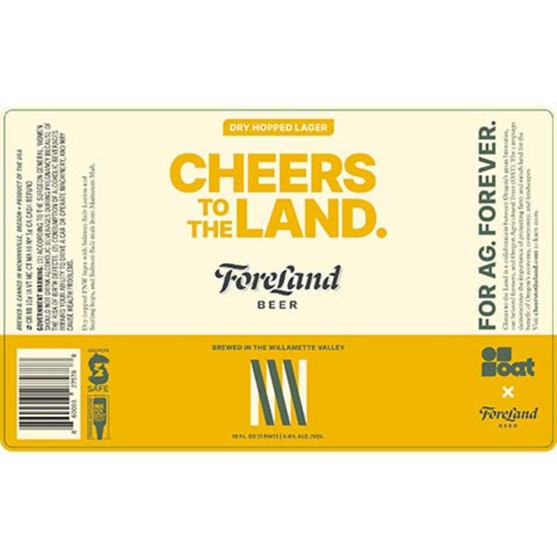 Foreland Cheers to the Land Lager 16OZ SINGLE CAN