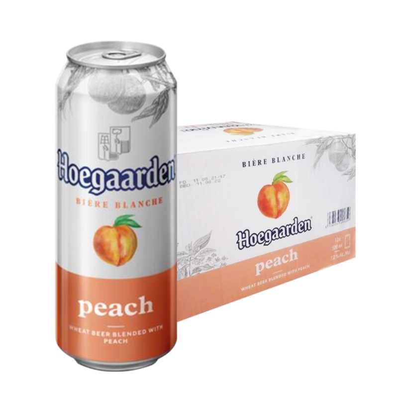 Hoegaarden Peach Beer 500ml Can x12 (Case Promo, October 22, 2025 Expiry)