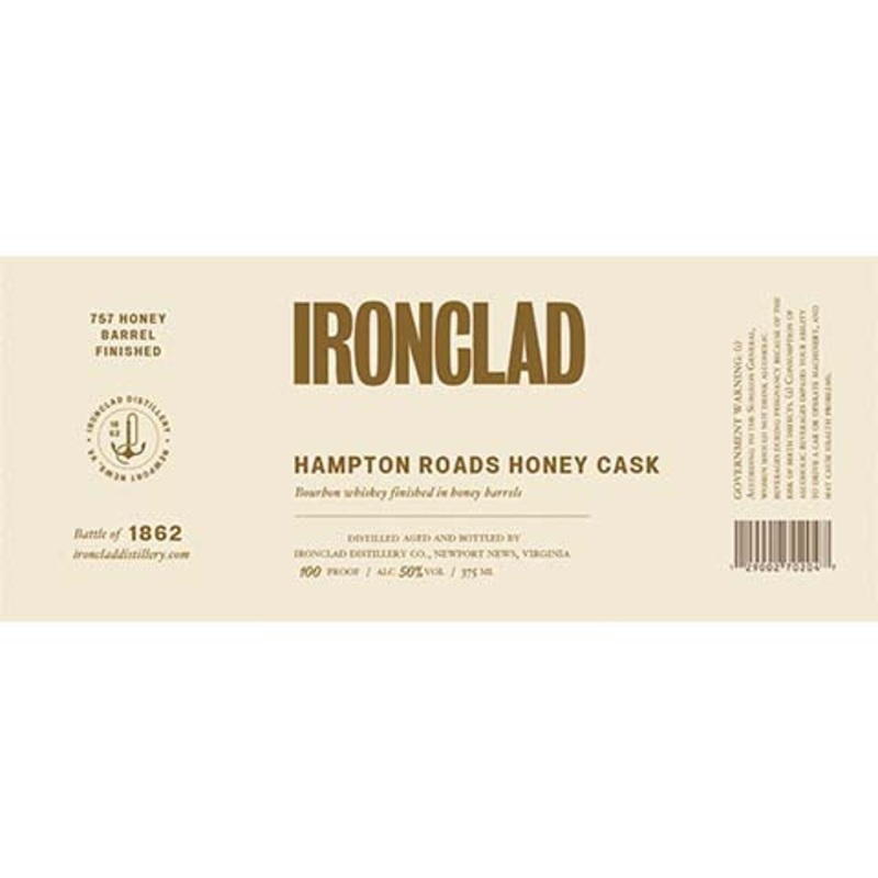 Ironclad Hampton Roads Honey Cask Bourbon Whiskey 375ML BTL