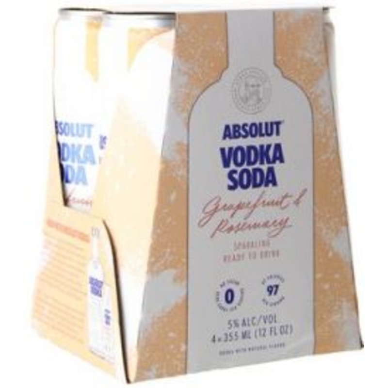 ABSOLUT SODA GRAPEFRUIT 4PCK CANS