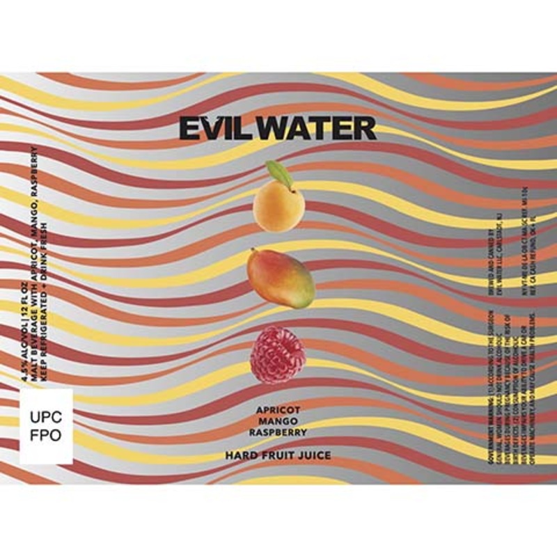 Evil Water Hard Fruit Juice (Apricot, Mango, Raspberry) 12OZ SINGLE CAN