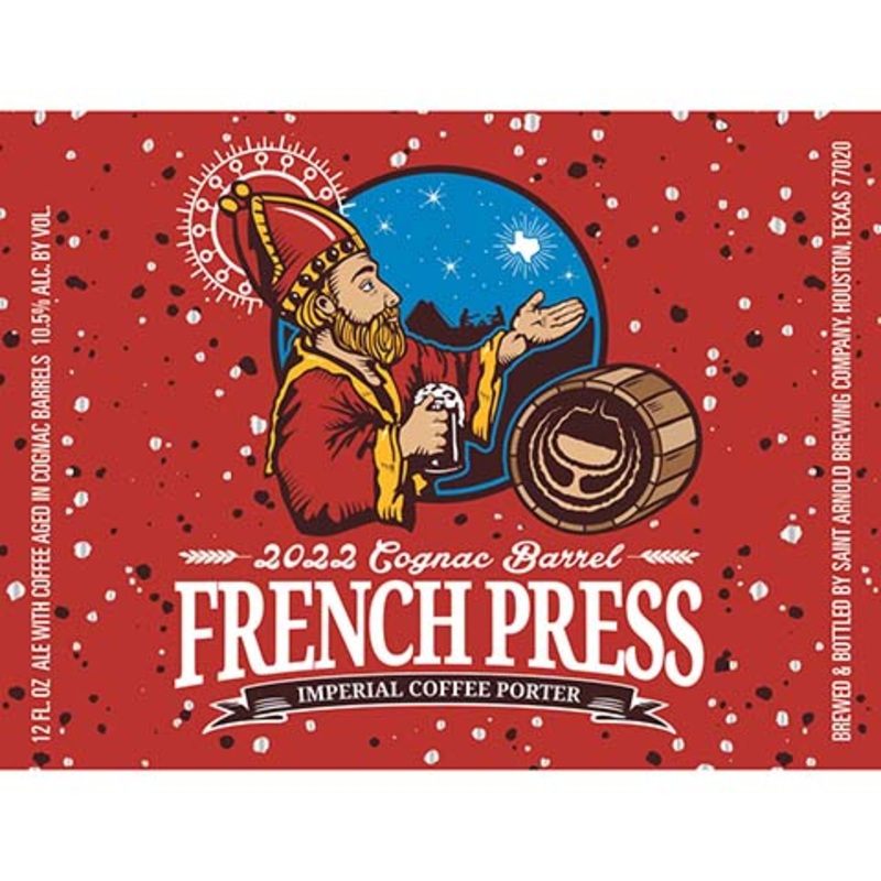 Saint Arnold Cognac Barrel French Press Imperial Coffee Porter 12OZ SINGLE BTL