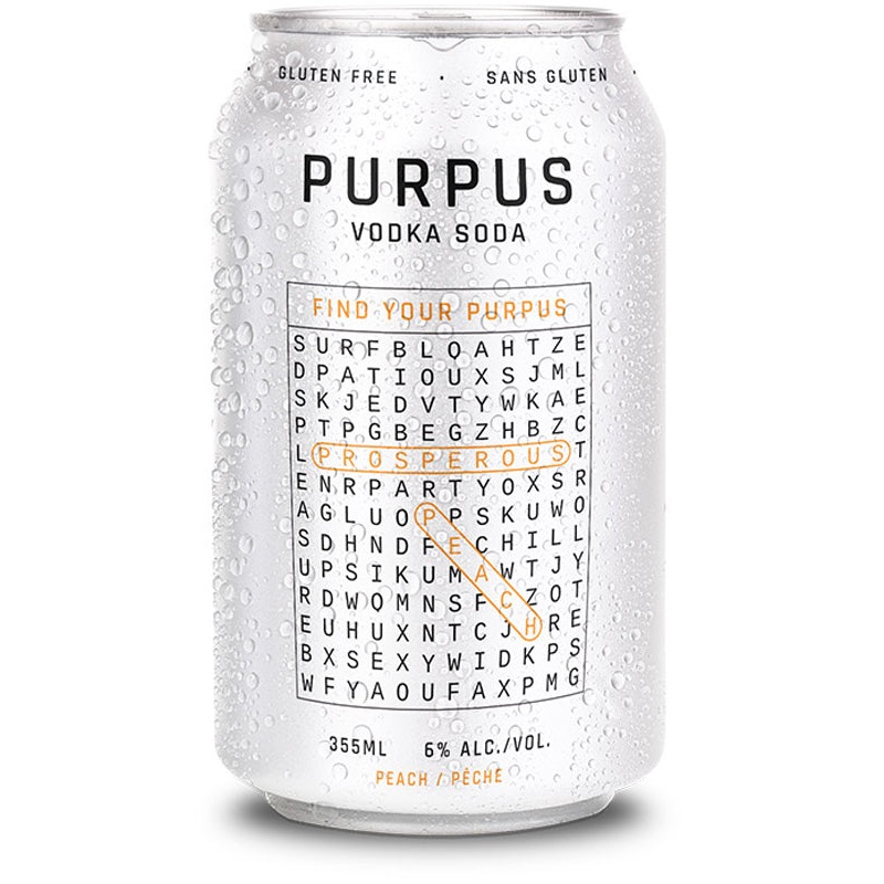 PURPUS PEACH VODKA SODA 6 CANS