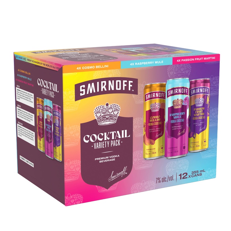 SMIRNOFF VODKA COCKTAIL VARIETY PACK 355ML 12PK CAN @ Lethbridge [1055814] 4260 ml