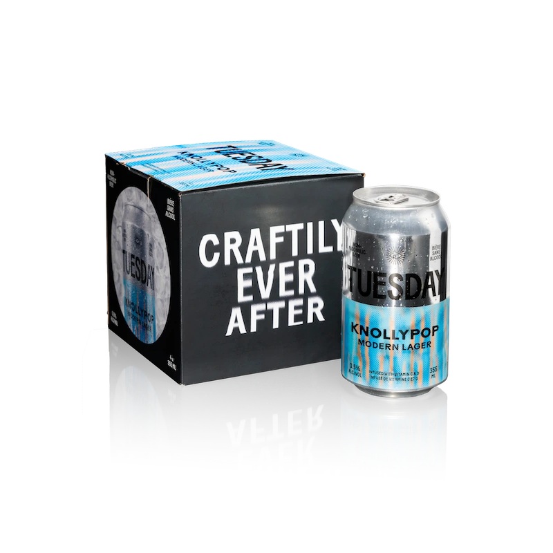 TUESDAY KNOLLYPOP NON ALC MODERN LAGER 355ML 4PK CAN @ Signal Hill [1056159] 1420 ml