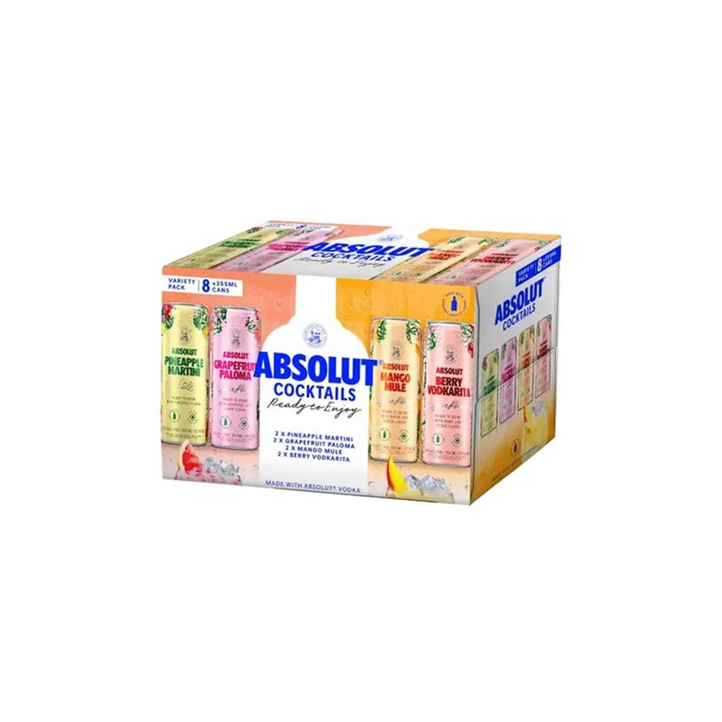 ABSOLUT RTD MIXER PACK SUMMER COCKTAILS 8 CANS