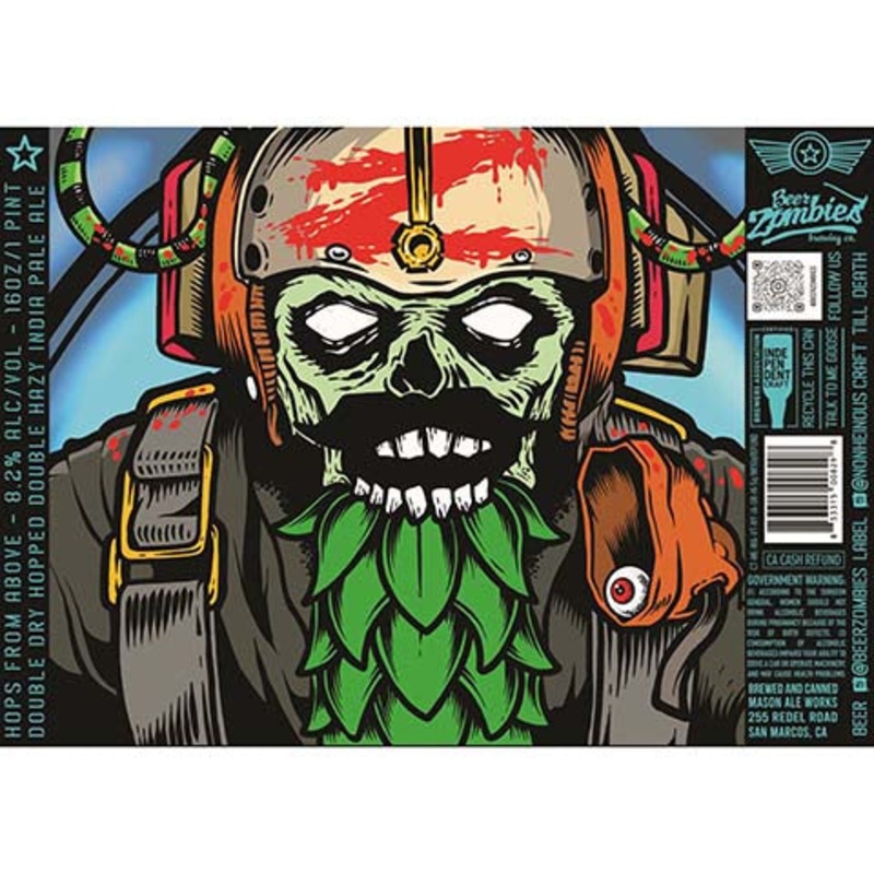 Beer Zombies Hops From Above Double Hazy IPA 16OZ SINGLE CAN