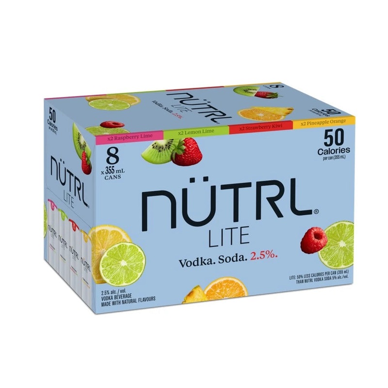NUTRL VODKA SODA LITE 2.5% MIXER 355ML 8PK CAN @ MacTaggart Ridge [1057077] 2840 ml