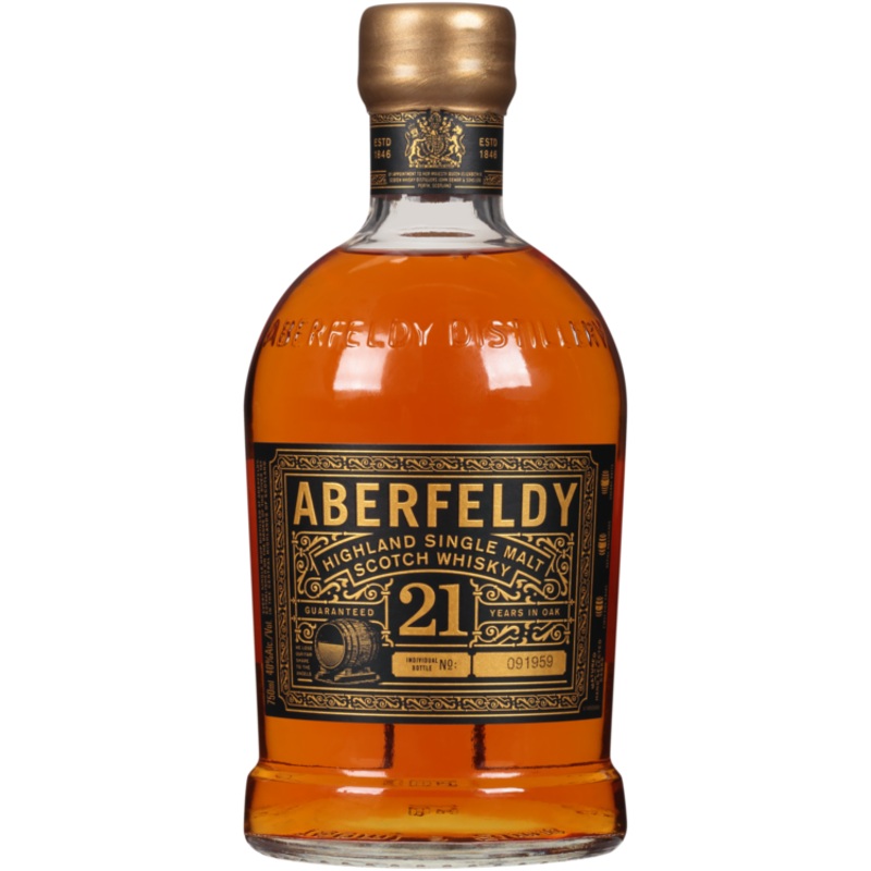 ABERFELDY SINGLE MALT SCOTCH WHISKY 21 YR 80 W/ GIFT BOX 750ML 750ML