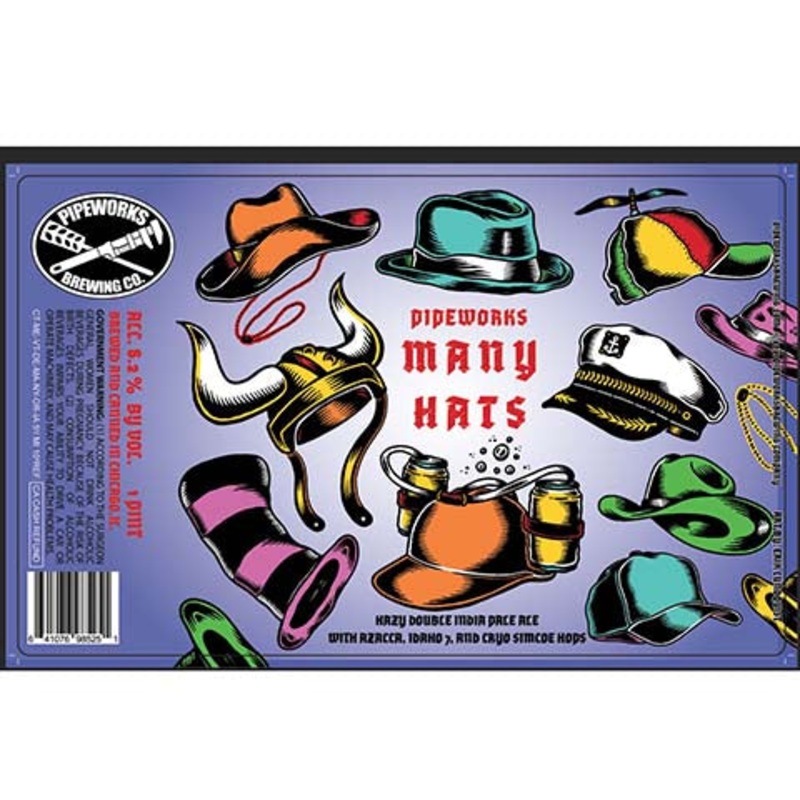 Pipeworks Many Hats Hazy DIPA 16OZ SINGLE CAN