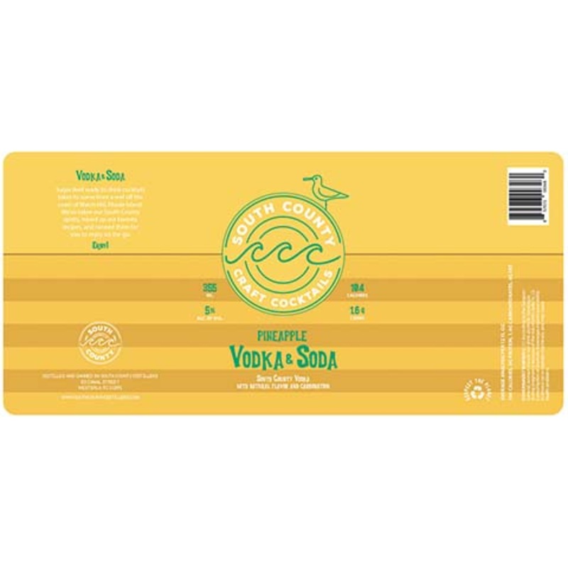 South County Pineapple Vodka & Soda 12OZ SINGLE CAN
