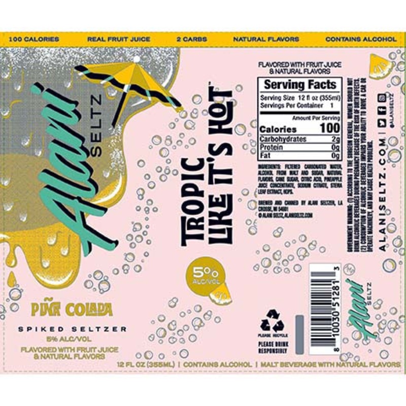 Alani Seltz Pina Colada Spiked Seltzer 12OZ SINGLE CAN