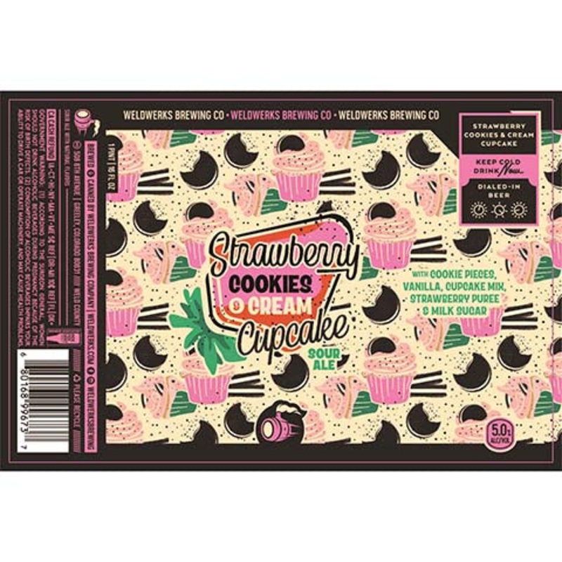 Weldwerks Strawberry Cookies & Cream Cupcake Sour 16OZ SINGLE CAN