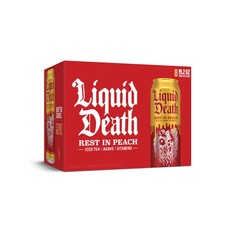 Liquid Death Rest In Peach 3x 8 Pack (19.2 oz Cans)