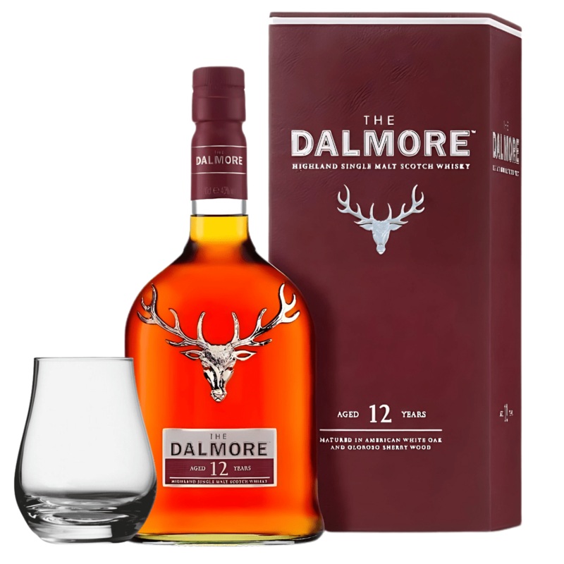 The Dalmore 12 Year Old Highland Single Malt Scotch Whisky with Spey Dram Glass