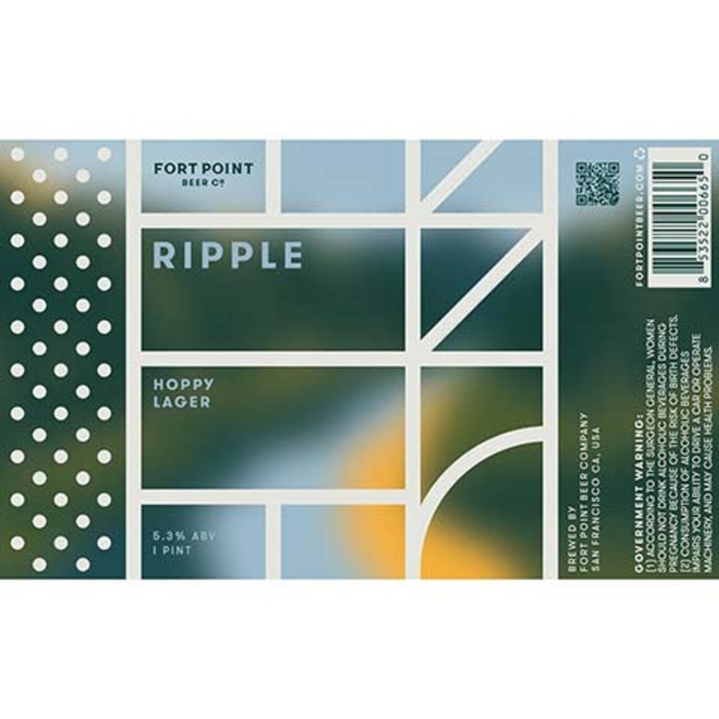 Fort Point Ripple Hoppy Lager 16OZ SINGLE CAN