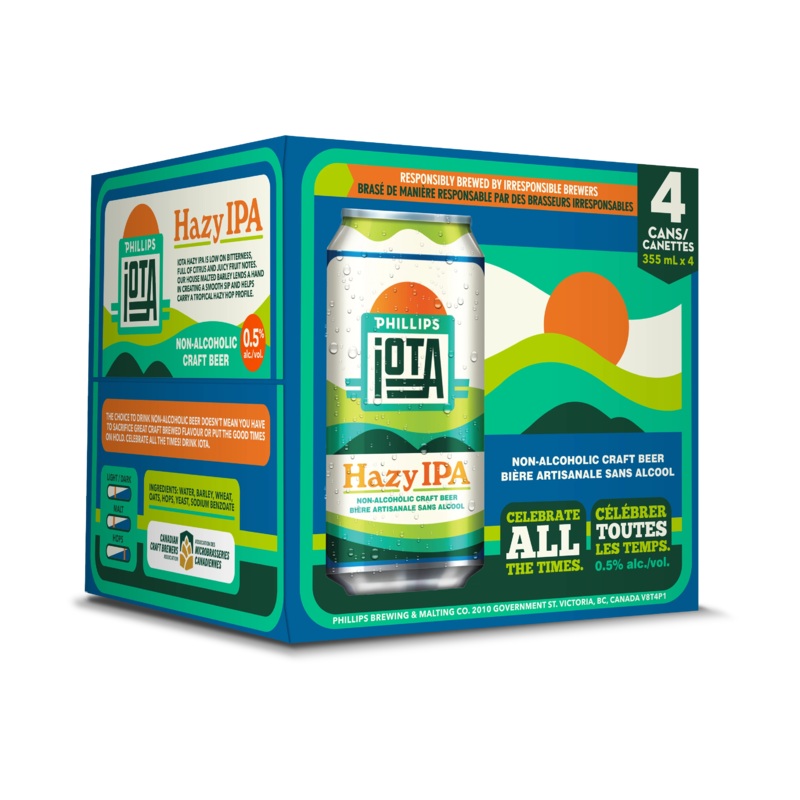 PHILLIPS IOTA HAZY IPA NON ALC 355ML 4PK CAN @ Deerfoot City [1040810] 1420 ml