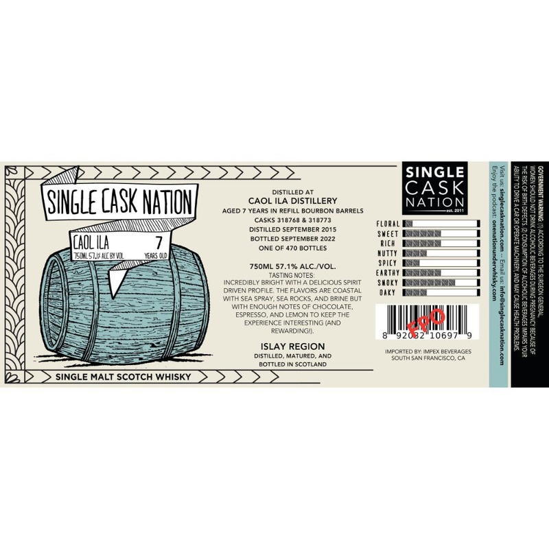 Single Cask Nation 7 Year Old Caol Ila 2015