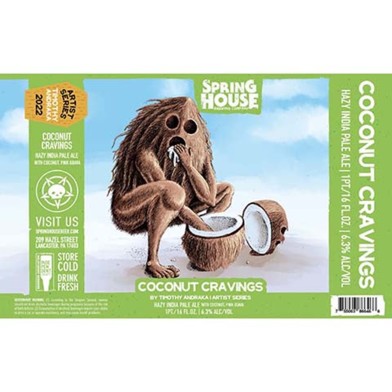 Spring House Coconut Cravings Hazy IPA 16OZ SINGLE CAN
