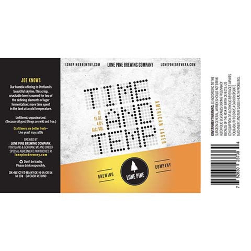 Lone Pine Time and Temp Lager 12OZ SINGLE CAN