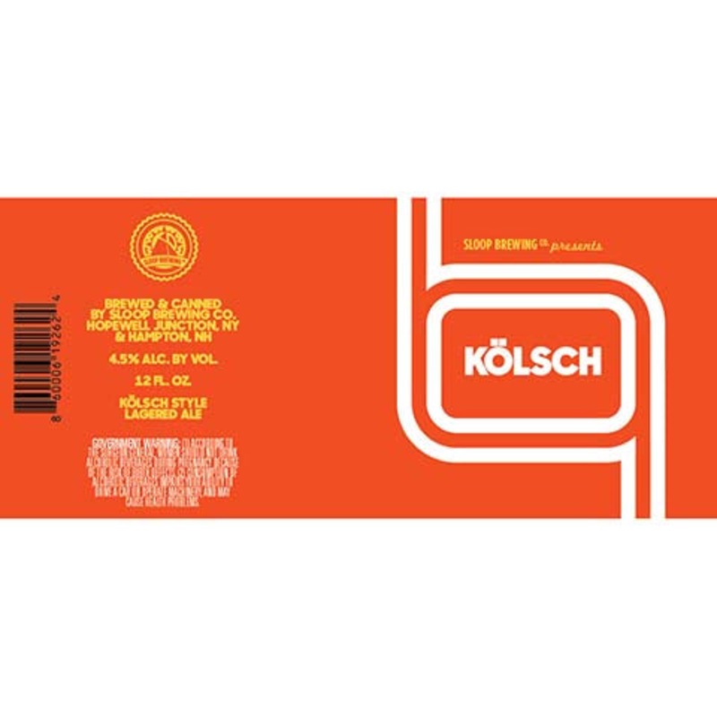Sloop Kolsch Lagered Ale 12OZ SINGLE CAN