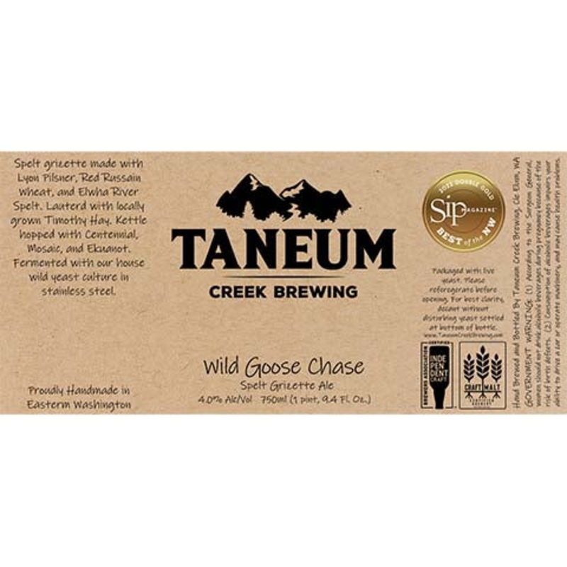 Taneum Wild Goose Chase Spelt Grisette Ale 750ML BTL