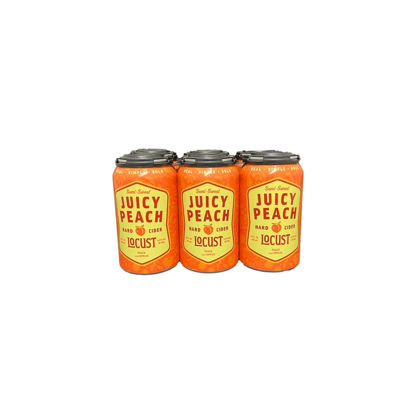 Locust Juicy Peach Hard Cider 6 Pack Cans